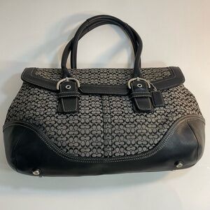 Coach Top Handle Gray Black Bag